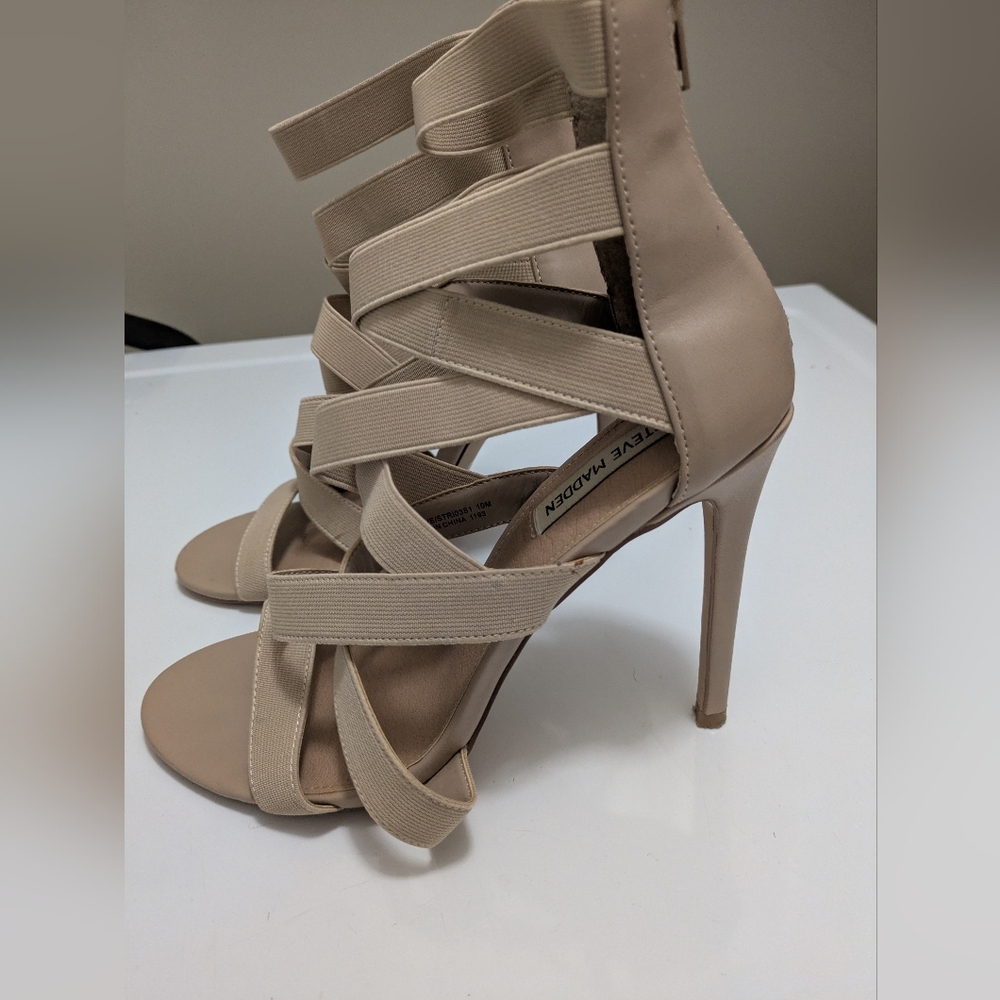 Steve Madden Beige Strappy Heels